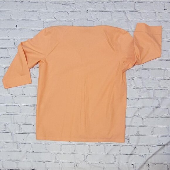 Orvis Medium Peachy orange button up collar sportswear polo shirt #preppy - Picture 6 of 6